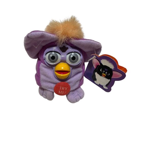 Vintage 1999 Tiger Electronics Talking Furby Mini Clip-on Keychain Purple Works - Picture 1 of 6